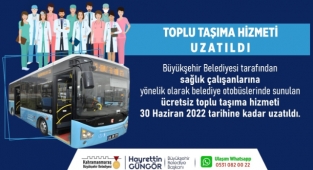 Kahraman Sağlıkçılara Belediye Otobüsleri Ücretsiz!