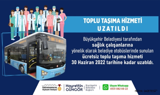 Kahraman Sağlıkçılara Belediye Otobüsleri Ücretsiz!