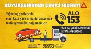 Büyükşehir’den Ücretsiz Çekici Hizmeti!
