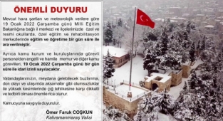 Kahramanmaraş’ta eğitime kar engeli