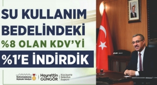 Büyükşehir’den Su Tüketim Bedelinde KDV İndirimi