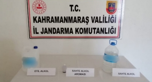 Elbistan’da sahte alkol ele geçirildi