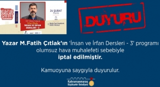 Yazar Çıtlak Konferansı İleri Bir Tarihe Ertelendi