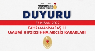 İl Umumi Hıfzıssıhha Meclis Kararı Yayınlandı