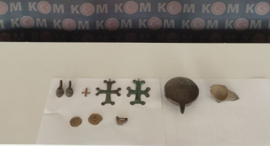 Elbistan’da Roma dönemine ait tarihi eser ele geçirildi