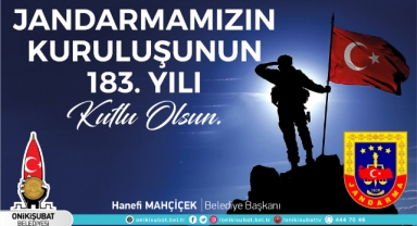 Başkan Mahçiçek’ten Jandarma’nın 183’üncü kuruluş yıl dönümü mesajı
