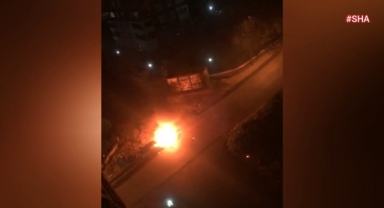 Kahramanmaraş’ta park halindeki otomobil yandı