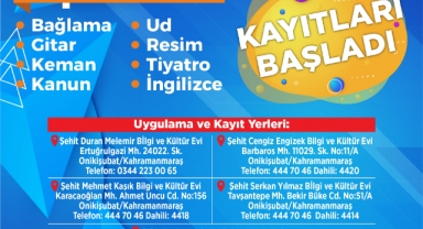 Onikişubat Belediyesi’nden 8 branşta yaz kursu