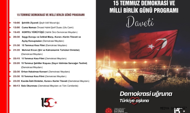 15 Temmuz Demokrasi ve Milli Birlik Günü Etkinliklerine Davet