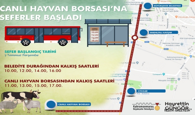 Canlı Hayvan Borsası’na Ücretsiz Ring Seferleri Başlıyor