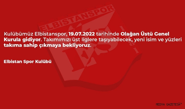 -Elbistanspor, kongreye gidiyor