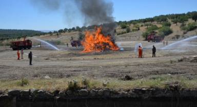 Kahramanmaraş’ta helikopter destekli yangın tatbikatı