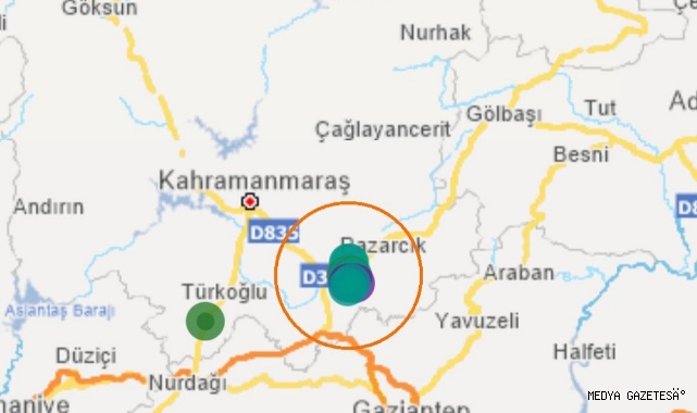 -Pazarcık’ta 3.8 şiddetinde deprem