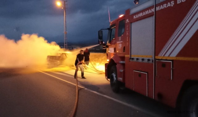 -Kahramanmaraş’ta otomobil demir yığınına döndü