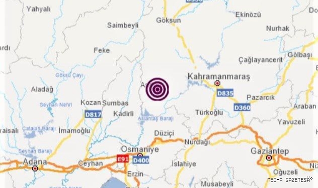 Andırın’da 3.8 şiddetinde deprem