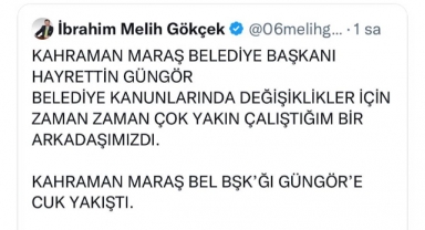Gökçek'ten Başkan Güngör'e Tebrik