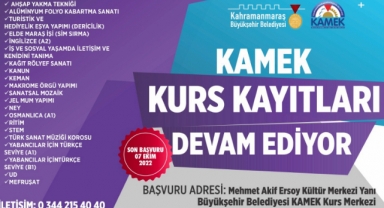 KAMEK Kurs Kayıtları Devam Ediyor