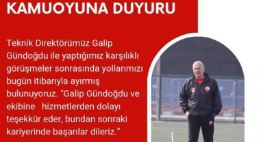 -Kahramanmaraşspor’da Galip Gündoğdu ile Yollar Ayrıldı