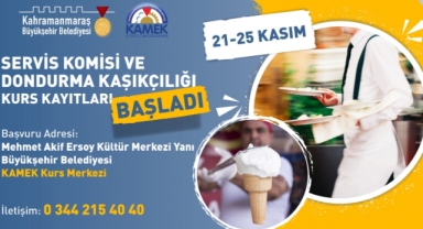 KAMEK’te Servis Komisi ve Dondurma Kaşıkçılığı Kurs Kayıtları Başlıyor!