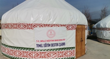Kırgız çadırında ‘TEK YÜREK’ oldular