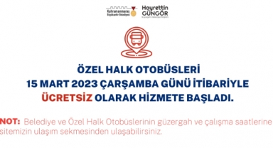 Özel Halk Otobüsleri de Hizmete Başladı