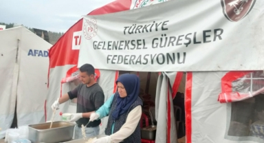 Türkiye Geleneksel Güreşler Federasyonu'nun Deprem Mesaisi Devam Ediyor