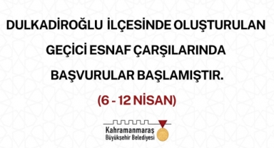 Dulkadiroğlu’nda Oluşturulan Geçici Çarşılara Başvurular Başladı!