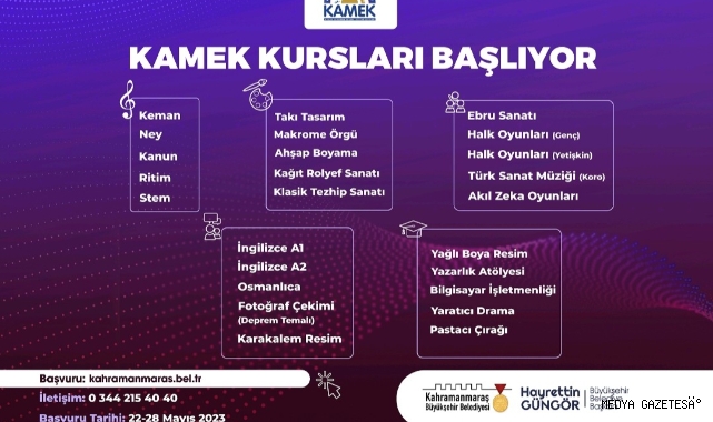 Büyükşehir’in KAMEK Kurslarında Yeni Dönem Kayıtları Başladı!