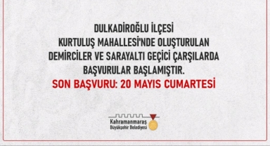 Demirciler ve Sarayaltı Geçici Çarşılarda Başvurular Başladı!