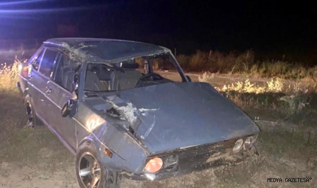 Kahramanmaraş’ta virajı alamayan otomobil tarlaya uçtu