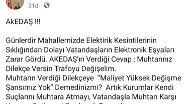 Muhtar Özden'den Akedaş'a sert tepki