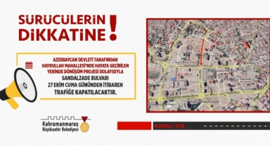 Sandalzade Bulvarı Trafiğe Kapatılıyor!