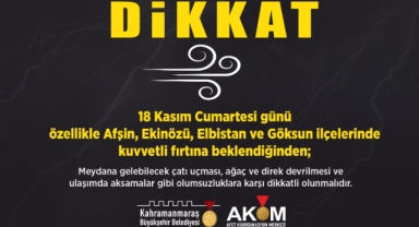 Büyükşehir’den Kuvvetli Fırtına Uyarısı!