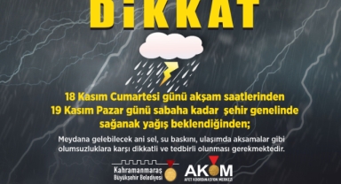 Büyükşehir, Sağanak Yağışa Karşı Vatandaşları Uyardı!