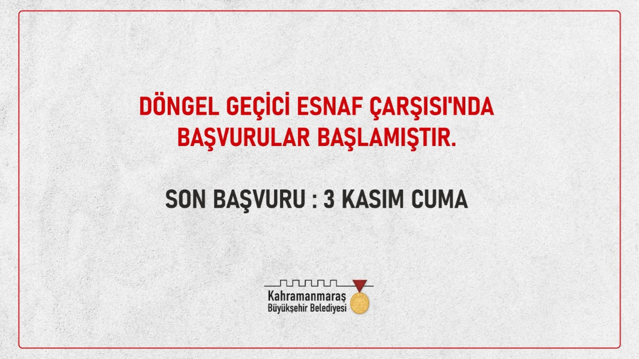 Döngel Geçici Esnaf Çarşısı’nda Başvurular Başladı!