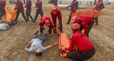 Kahramanmaraş’ta uçak kazası tatbikatı