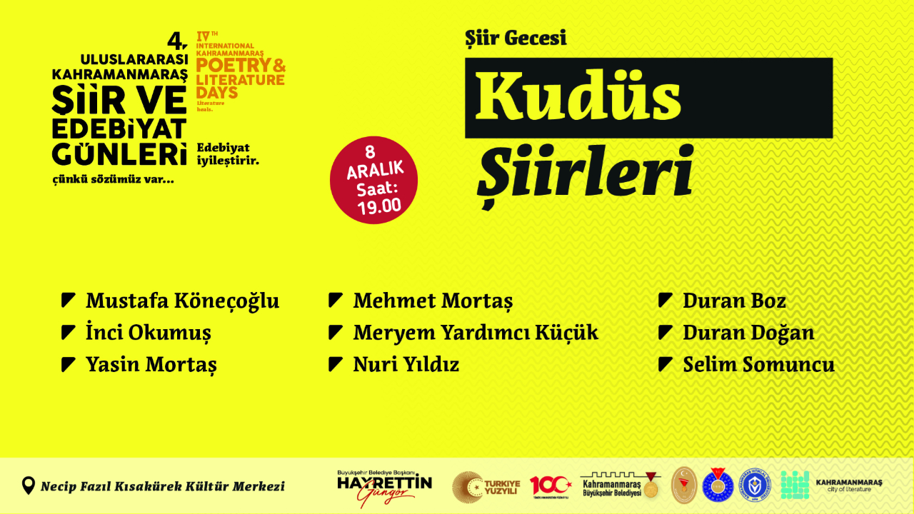 Kahramanmaraş’ta Şiir ve Edebiyat Rüzgârı Devam Ediyor