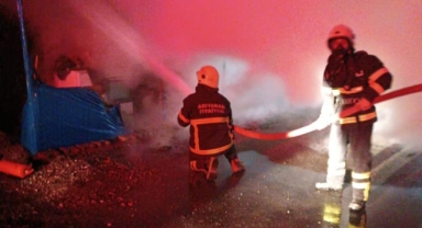 Konteyner kentte çıkan yangın korkuttu