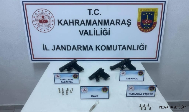 Afşin’de ruhsatsız silah ele geçirildi