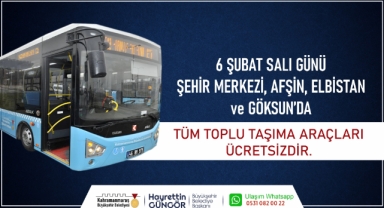Büyükşehir’den 6 Şubat’ta Ücretsiz Toplu Taşıma Hizmeti