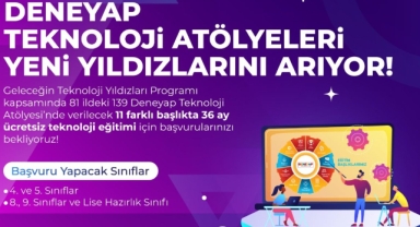 Deneyap Teknoloji Atölyeleri için Başvurular Başladı