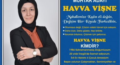 Kahramanmaraşlı Havva Vişne Mahmudiye'yi Yönetmeye Talip Oldu