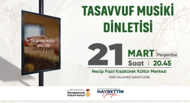 Büyükşehir’in Ramazan Etkinlikleri Tasavvuf Musiki Dinletisiyle Devam Edecek