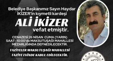 Başkan İkizer'in acı günü