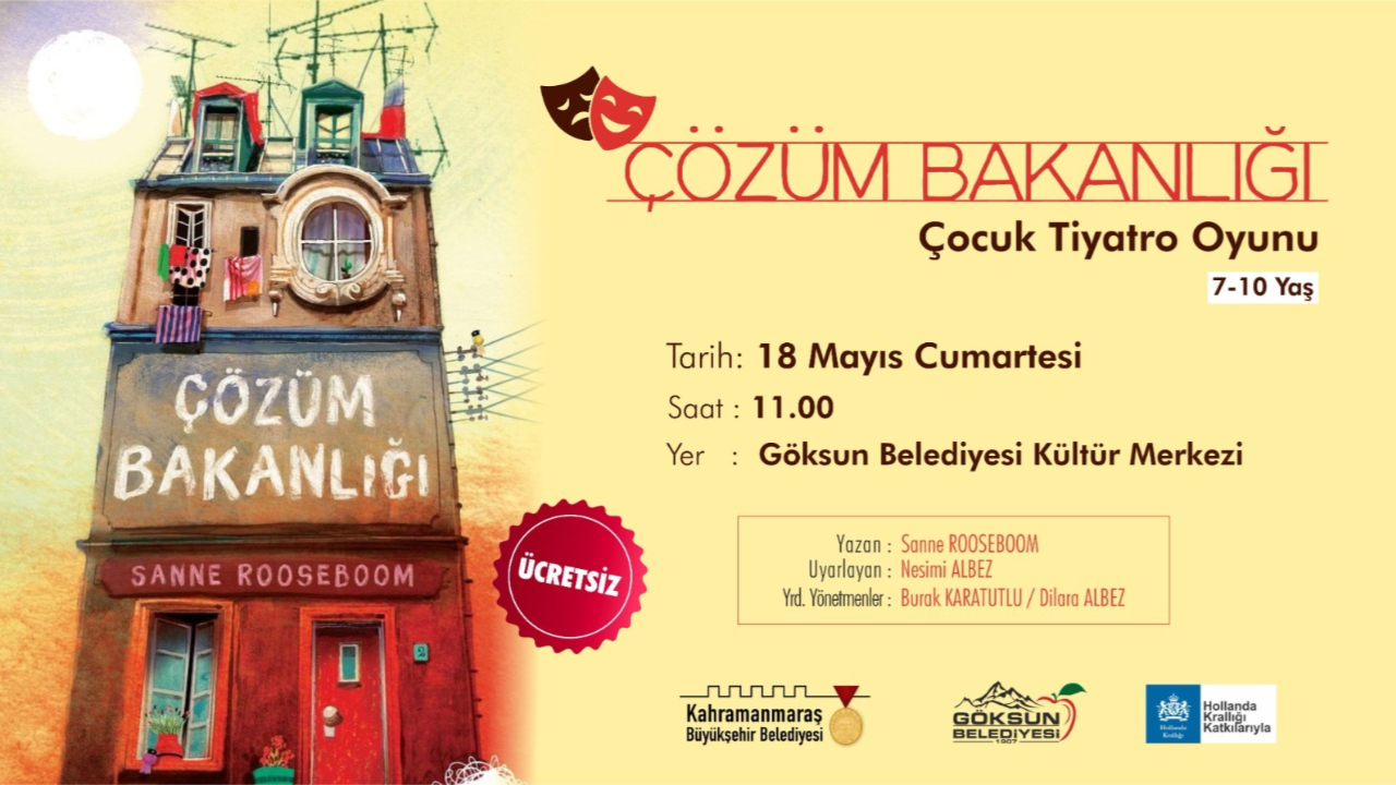 “Çözüm Bakanlığı” Tiyatrosu Afşin ve Göksun’da Miniklerle Buluşacak