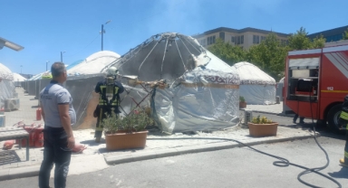 Kahramanmaraş’ta çadır yangını korkuttu
