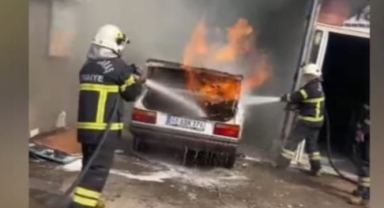 Kahramanmaraş’ta LPG’li araç alev topuna döndü