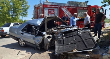 Kahramanmaraş’ta bu otomobilden sağ çıktı