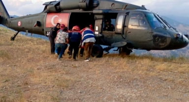 Kahramanmaraş’ta uçuruma düşen vatandaş askeri helikopterle kurtarıldı