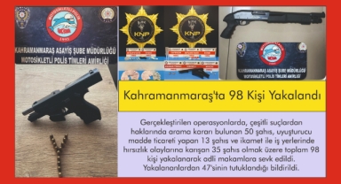 Kahramanmaraş'ta 98 Kişi Yakalandı